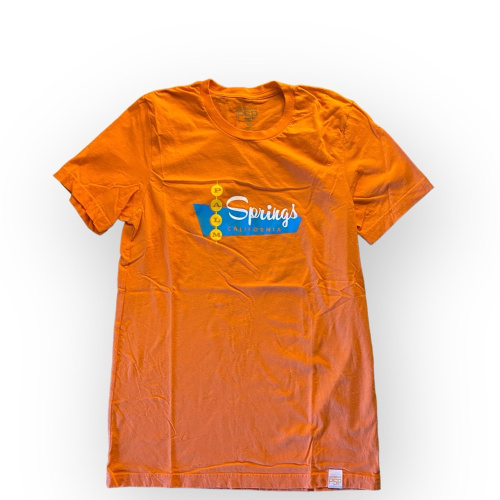 NWOT Destination PSP Palm Springs tee in Orange Crush
